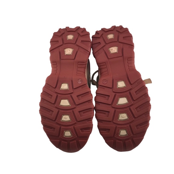 Chunky Graphic Sneakers Beige Red | Streetwear Fashion Trainers - Picture 6 of 8